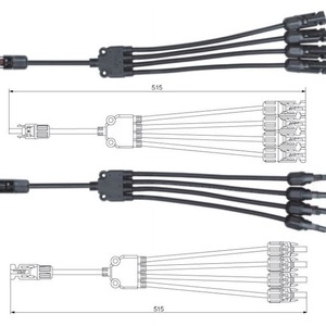 Connecteur solaire MC4 de type Y LX, 3 voies, 4 voies, 5 voies, étanche IP67 pour systèmes photovoltaïques - Product Image 1