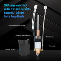 Kit Hotend Creality Ender3 V3 Plus, Nozzle Extruder Ender 3 V3 Plus, Kit Blok Pemanas Keramik Printer 3D, Temperatur Tinggi 60W 0.4mm