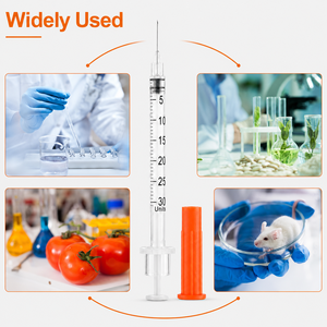 Seringues à <span class=keywords><strong>insuline</strong></span> de calibre fin 0,3 ml pour soins aux petits animaux, <span class=keywords><strong>aiguille</strong></span> fixe 29G-32G, traitées à l'oxyde d'éthylène, 100/boîte - Product Image 6