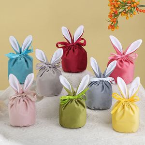Bolsas de Regalo de Terciopelo con Orejas de Conejo para Pascua y Bodas, Populares, Reciclables - Product Image 1