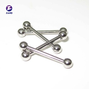 Pendiente de barra para lengua y cartílago de acero inoxidable quirúrgico 316 chapado en oro, con rosca externa, clásico infantil, regalo de boda - Product Image 2