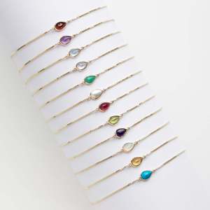 Lateefah Trendy Valentines Day Gift <span class=keywords><strong>2024</strong></span> Teardrop Acero inoxidable Custom Birthstone Bracelet - Product Image 6