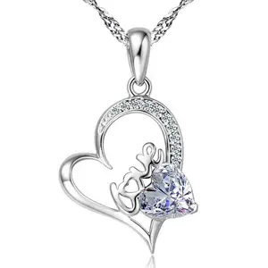 Collares Corazon Thời Trang Hàn Quốc Hình Trái Tim Zircon Vòng Cổ Thư Mãi Mãi Tình Yêu Trái Tim Mặt Dây Chuyền Cho Phụ Nữ