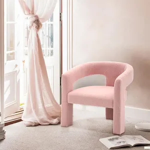 Modern Small Teddy Bounce Arm Chair Hotel Living Room Leisure Lazy Pink Teddy Poltrona