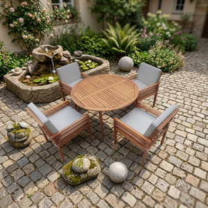 Contemporary Outdoor Rattan <b>Garden</b> <b>Chair</b> Eco-friendly Foldable Solid <b>Wood</b> Frame for Restaurant Hotel Kitchen Courtyard Villa - Product Image 2