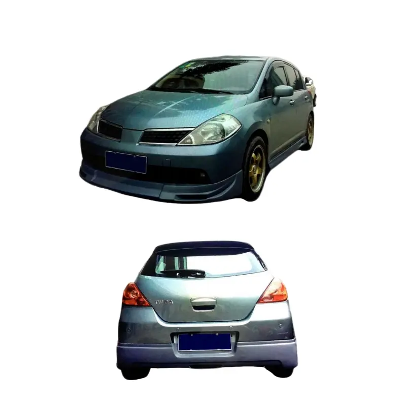 Auto Body Systems Pp Wide Body Kit Front Bumper Lip Rear Bumper Lip and Side Skirt For Nissan TIIDA 2005 2006 2007 2008