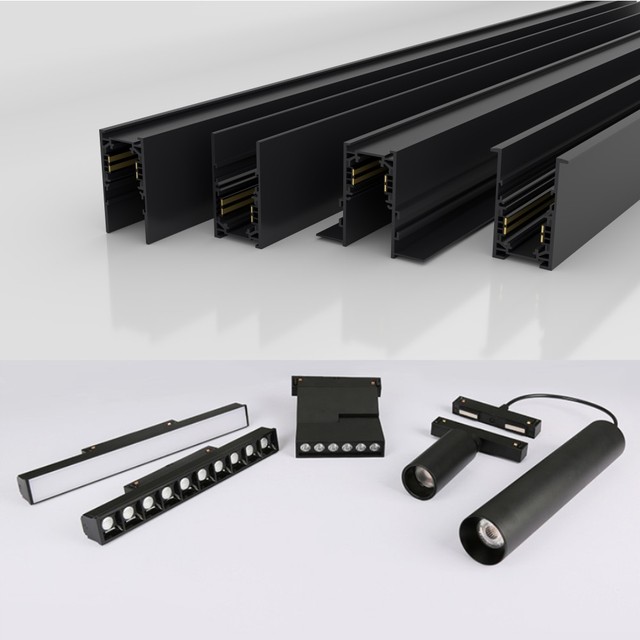 Smart 48V Magnetic LED Linear Track Spot Lighting System Magnetic Magnet Rail LED Lamp Magnetic Track Light