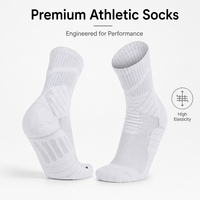 Chaussettes de basketball de compression pour jeunes et hommes, anti-humidité, amortissantes, protectrices, athlétiques, mi-mollet