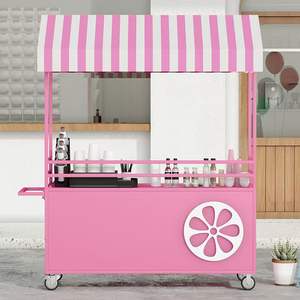 Chariot de nourriture mobile en fer pour décoration de fête de mariage, parc extérieur, rue, magasin, style européen simple, détachable, livraison rapide - Product Image 1