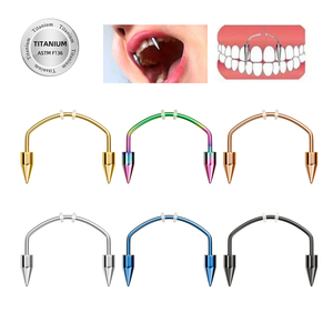 <span class=keywords><strong>Piercing</strong></span> de Titanio G23, Precio de Mayoreo, <span class=keywords><strong>Piercing</strong></span> Smiley en Color Oro y Plata, Anillo Smiley para Labio Superior, Joyería para <span class=keywords><strong>Piercing</strong></span> Corporal - Product Image 1
