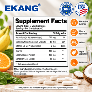 Fabriqué aux États-Unis, citrate de potassium 200 mg, complément alimentaire végétalien, 120 capsules, soutien à l'équilibre électrolytique musculaire - Product Image 2