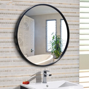Fábrica al por mayor grande <span class=keywords><strong>blanco</strong></span> enmarcado elegante arte decoración montado en la pared <span class=keywords><strong>espejo</strong></span> redondo de aleación de aluminio <span class=keywords><strong>espejo</strong></span> - Product Image 6