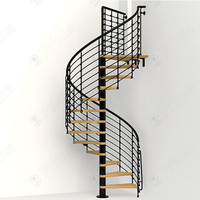 Escaliers intérieurs peu encombrants Prima Escalier en colimaçon utilisé à domicile Structure en acier Escalier rotatif