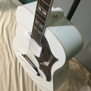 Chitarra Acustica Bianca D45 da <span class=keywords><strong>41</strong></span> Pollici Fatta a Mano per Performance Professionali con Tecnologia EQ Spedizione Rapida - Product Image 2
