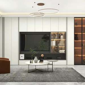 Custom Modern and Contemporary <b>TV</b> Cabinet Luxury New Wooden Villa Design for Living Room Furniture - Product Image 2