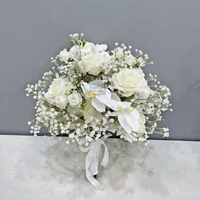 GNW Groothandel Witte Real Touch Kunstbloemen Bruidsboeketten Handboeketten Kunstbloemen voor Bruiloftdecoratie