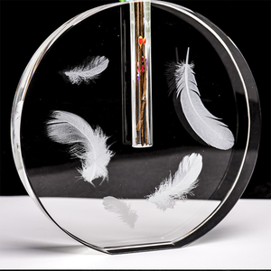Jarrón de cristal redondo moderno <span class=keywords><strong>con</strong></span> diseño de <span class=keywords><strong>plumas</strong></span> para celebraciones de aniversario - Product Image 5