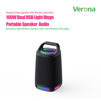 Enceinte sans fil compacte 160W avec étanchéité IPX4, basses profondes et voix claire, commande par bouton, portable pour fêtes et activités en extérieur