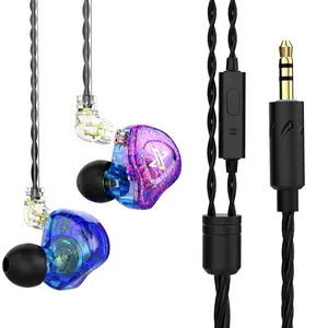 Copper Driver Dynamic HiFi Earphone Musician Removable Cable Wired Headphones with Microphone Stereo Headset Gamer fone