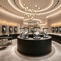 Boutique de bijoux de luxe Dark Luxury, design clé en main pour l'intérieur de la boutique