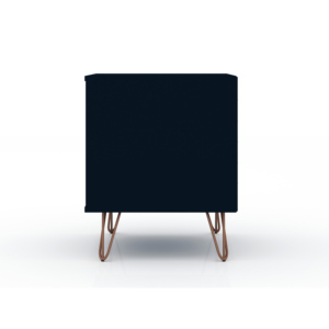 Table de chevet bleu nuit avec tiroir et étagère ouverte pour le rangement dans la chambre - Product Image 5