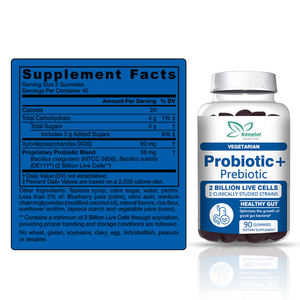 La mezcla de prebióticos patentada orgánica más vendida, apoya <span class=keywords><strong>el</strong></span> tracto <span class=keywords><strong>intestinal</strong></span> y la salud inmune, gomitas de probióticos - Product Image 2