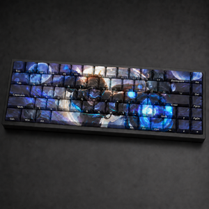 Pulsefire <span class=keywords><strong>ezreal</strong></span> 68 keycaps PBT สีย้อมระเหิดพิมพ์ด้านข้างเชอร์รี่โปรไฟล์เกมสำหรับคีย์บอร์ดกลไก MX แบบกำหนดเอง - Product Image 1
