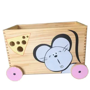 Dormitorio lindo niños de juguete de madera caja de almacenamiento