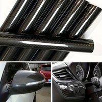 Film adhésif pour voiture en vinyle noir brillant 5D sans bulles, film adhésif en fibre de carbone 5D, vente en gros