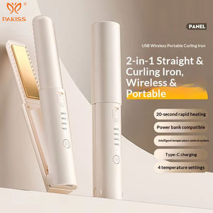 Plancha y Rizador de Pelo Inalámbrico de Cerámica PAKISS, Herramienta de Peinado Portátil USB-C para Uso Doméstico y Hotelero - Product Image 2