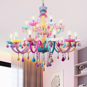 Creativa <span class=keywords><strong>de</strong></span> la habitación <span class=keywords><strong>de</strong></span> los niños lámpara romántico sencillo Macaron candelabro <span class=keywords><strong>de</strong></span> cristal moderno <span class=keywords><strong>de</strong></span> iluminación - Product Image 2