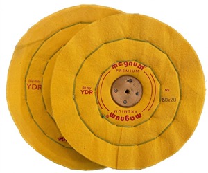 Roue de polissage en coton jaune de haute qualité de 100 mm avec trou de 20 mm pour bijoux, polissage de miroirs métalliques et finition de surfaces - Product Image 3