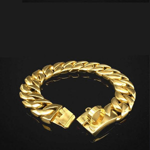 Collier pour chien, chaîne cubaine réglable en acier inoxydable, 3.0cm de Large, en métal, bouledogue français, vente en gros, 1 pièce - Product Image 2