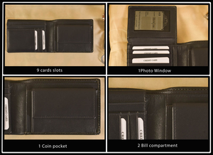 Premium Genuine Leather <b>RFID</b> Blocking <b>Wallet</b> for Men Classic Bi Fold Card Organizer Compact Cash <b>Wallet</b> - Product Image 2
