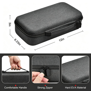Étui de transport rigide en EVA pour microphone sans fil, avec mousse moulée, poche en maille, fermeture éclair, boîte de transport, logo personnalisé, compatible avec microphone de 8,25 à 10,5 pouces - Product Image 4