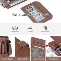 Dompet Lipat Multifungsi Anti Maling Kulit Sapi Asli RFID Serat Karbon dengan Ritsleting untuk Wanita