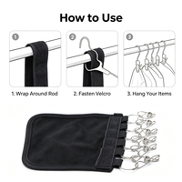 Cintre portable pour chapeaux et vêtements avec 10 pinces en nylon en forme de U, organisateur suspendu multi-usages écologique pour placard, poussette, voyage