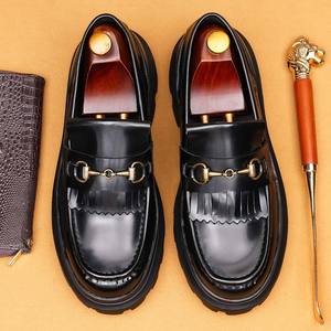 High Quality Designer Pure Cowhide Leather <b>Shoes</b> Closed Toe Waterproof Casual Breathable <b>Soft</b> <b>Sole</b> Laced Business Casual Men's - Product Image 5