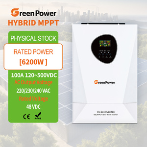 6200 vatios 11000 vatios 6.2kw 11kw onda sinusoidal pura híbrido fuera de la red inversor de energía Solar 48V 220V con controlador de carga Mppt - Product Image 1