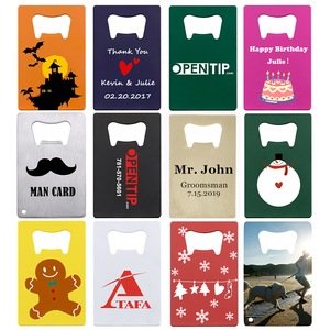 Credit Card Style Bottle <b>Opener</b> Stainless Steel Portable Flat Shape With Logo Printing For Beer Cap Opening - Product Image 2