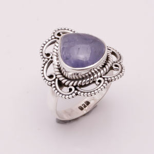 Bague en argent sterling 925 avec pierres précieuses, design unique, tanzanite naturelle, élégante, classique pour mariage, bijoux en argent fin - Product Image 5