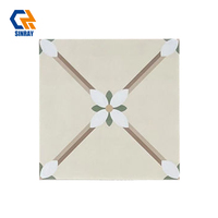 Carreaux de sol en porcelaine imitation pierre, mats, antibactériens, antidérapants, avec bordures et accents décoratifs pour salle de bain, appartement, villa, intérieur moderne