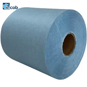 Blue Roll Woodpulp Polyester Paper Non-woven Fabric Dry Wiping Rags Industrial Cleaning Wipes