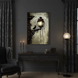 Elegant Gothic Canvas Print: Dark Landscape Artwork,<b>BLACK</b> <b>FRAMED</b> CANVAS - Product Image 3