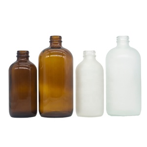 240ml/8oz 480ml/16oz Clear Frost Eco-friendly Glass Spray <b>Bottle</b> Bamboo Lid Dropper Cap Screen Printing for Facial Cleanser Face - Product Image 4