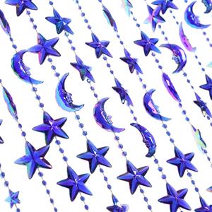 ม่านประตูประดับลูกปัดรูปดวงจันทร์และดวงดาวเรืองแสงในที่มืด สำหรับตกแต่งบ้าน - Product Image 1