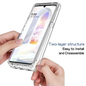 Dégradé de couleur 360 couverture complète transparente TPU PC Protection antichoc étui de téléphone Transparent pour <span class=keywords><strong>LG</strong></span> <span class=keywords><strong>Velvet</strong></span> K22 K42 - Product Image 3