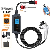Chargeur EV portable domestique de 11 kW fabriqué en Chine, conforme aux normes nationales, avec contrôle à distance par application et réglage de la puissance