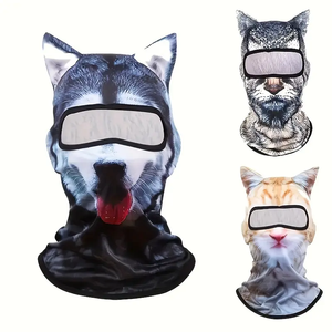 Masque intégral respirant pour Halloween 2025, protection UV, cagoule de sport, avec oreilles d'animaux 3D, idéal pour le cosplay - Product Image 2