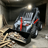 Mini-chargeuse compacte haute performance sur roues pour projets de construction et d'aménagement paysager multifonctionnels